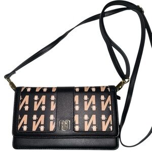 Black and Tan Small Wallet Style Women's crossbody Bag